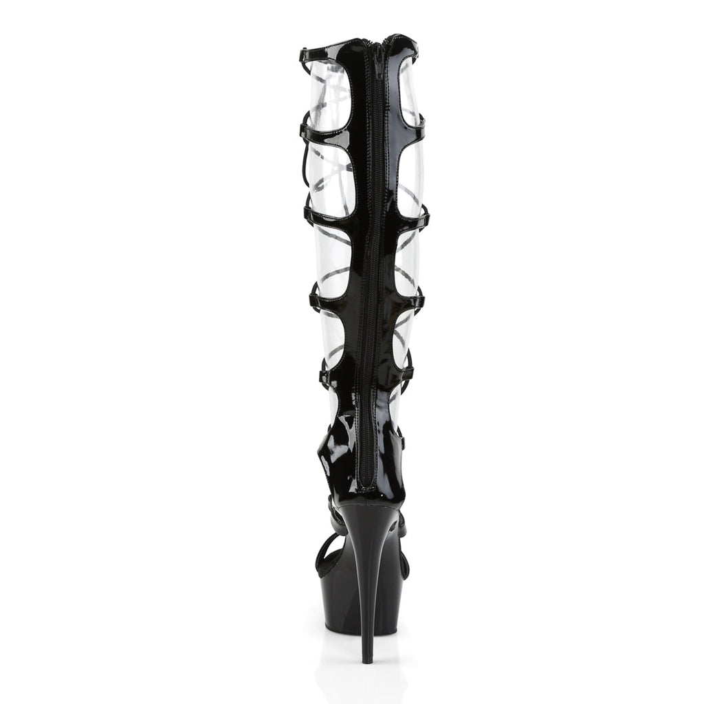 Pleaser Womens Sandals DELIGHT-698 Blk Pat/Blk
