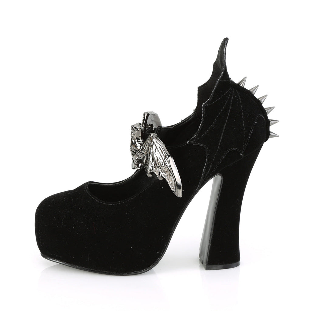 DemoniaCult Womens Pumps DEMON-18 Blk Velvet