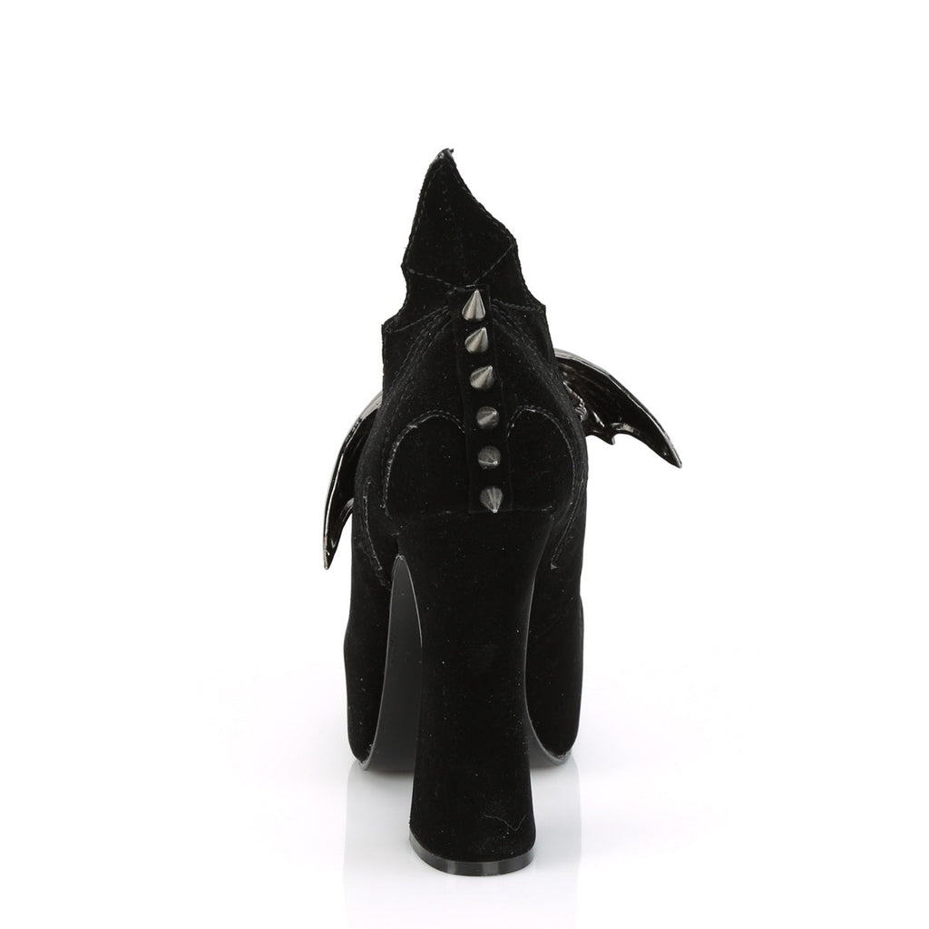 DemoniaCult Womens Pumps DEMON-18 Blk Velvet