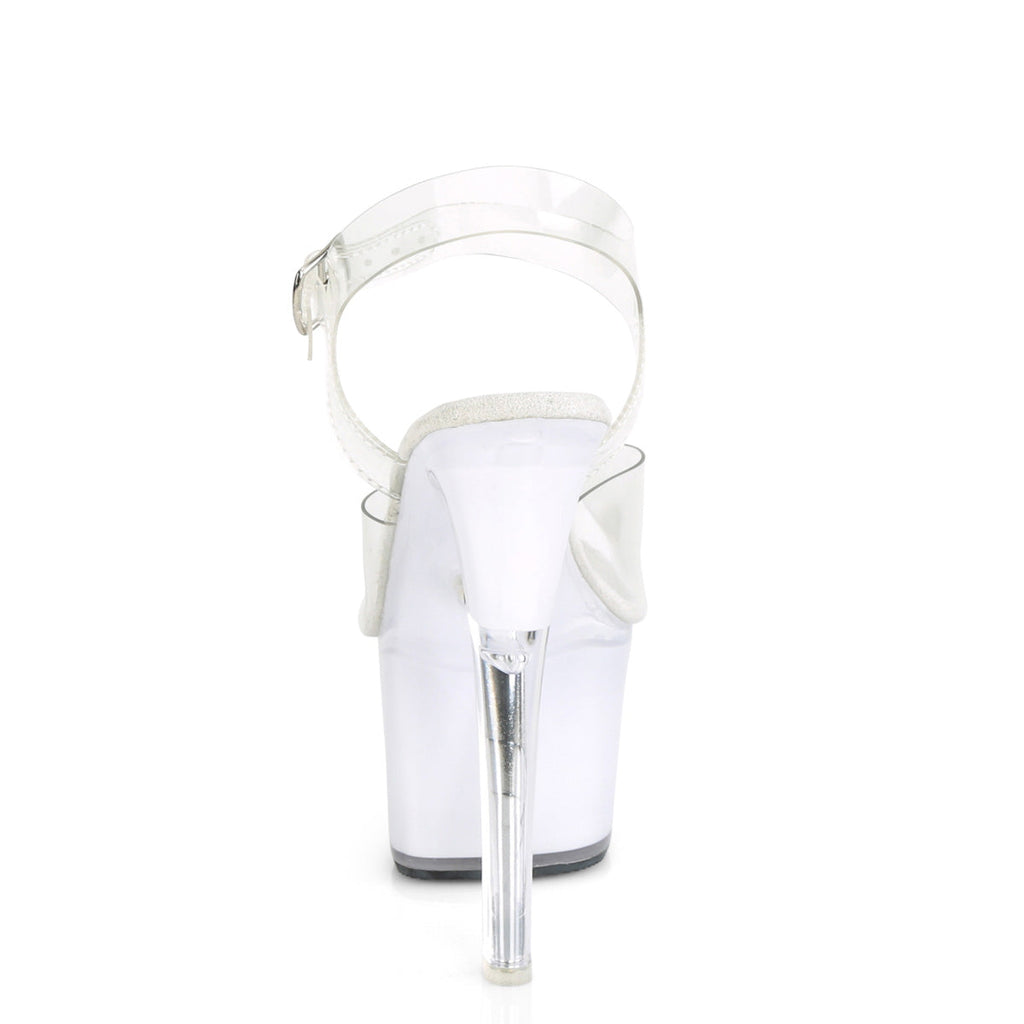 Pleaser Womens Sandals DISCOLITE-708 Clr/White Glow