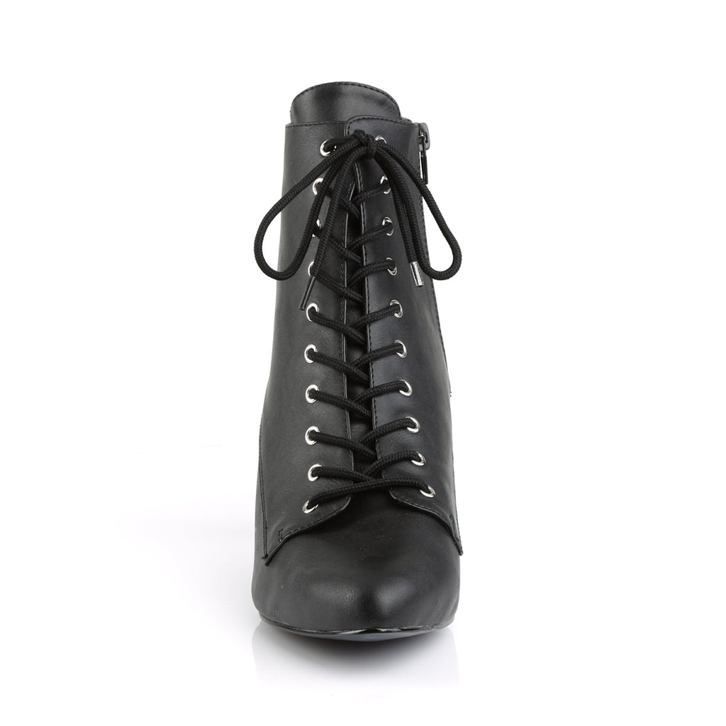 Pleaser Pink Label Womens Ankle Boots DIVINE-1020 Blk Faux Leather