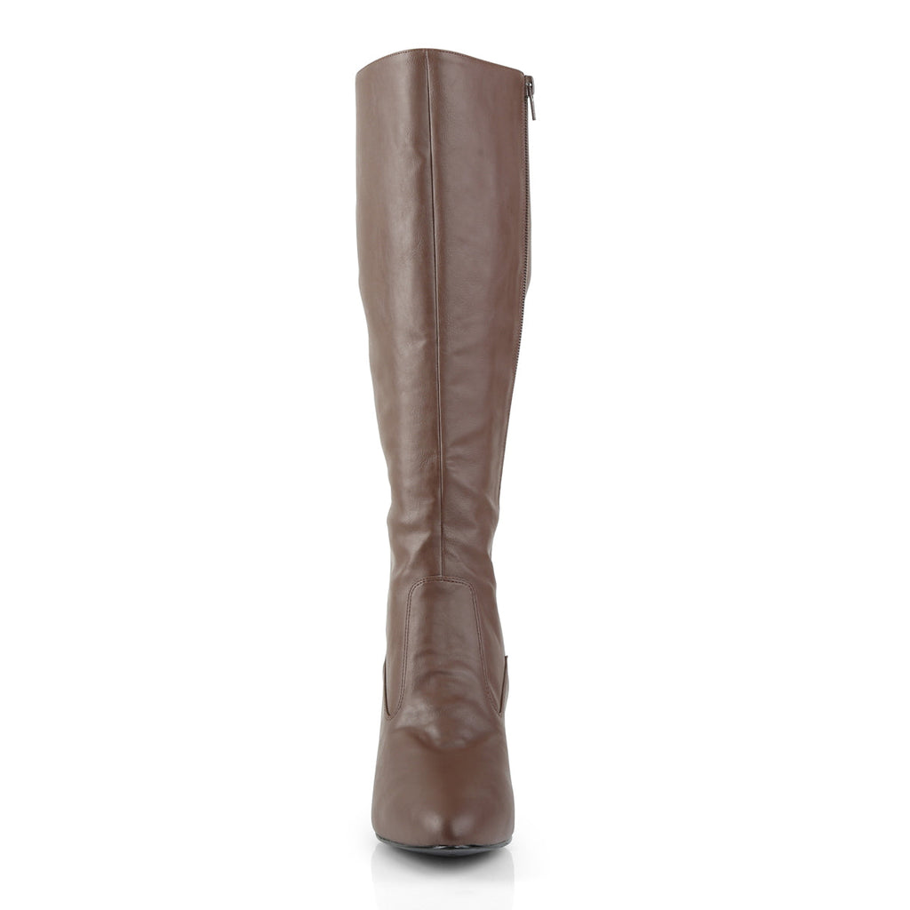 Pleaser Pink Label Womens Boots DIVINE-2018 Brown Faux Leather
