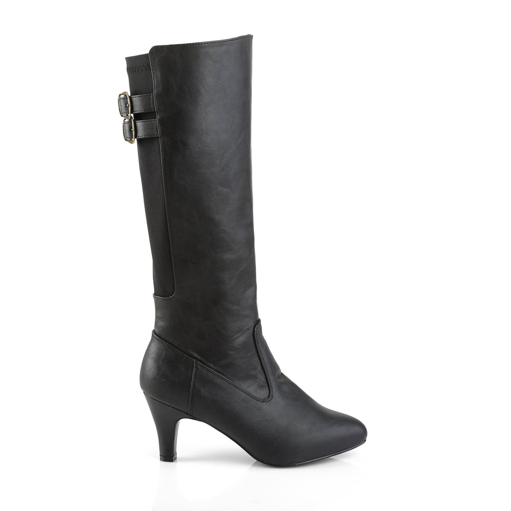 Pleaser Pink Label Womens Boots DIVINE-2018 Blk Faux Leather