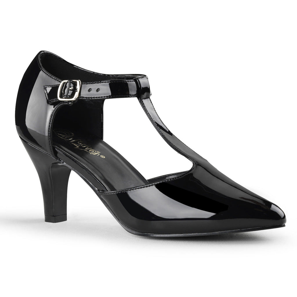 Pleaser Pink Label Womens Pumps DIVINE-415 Blk Pat