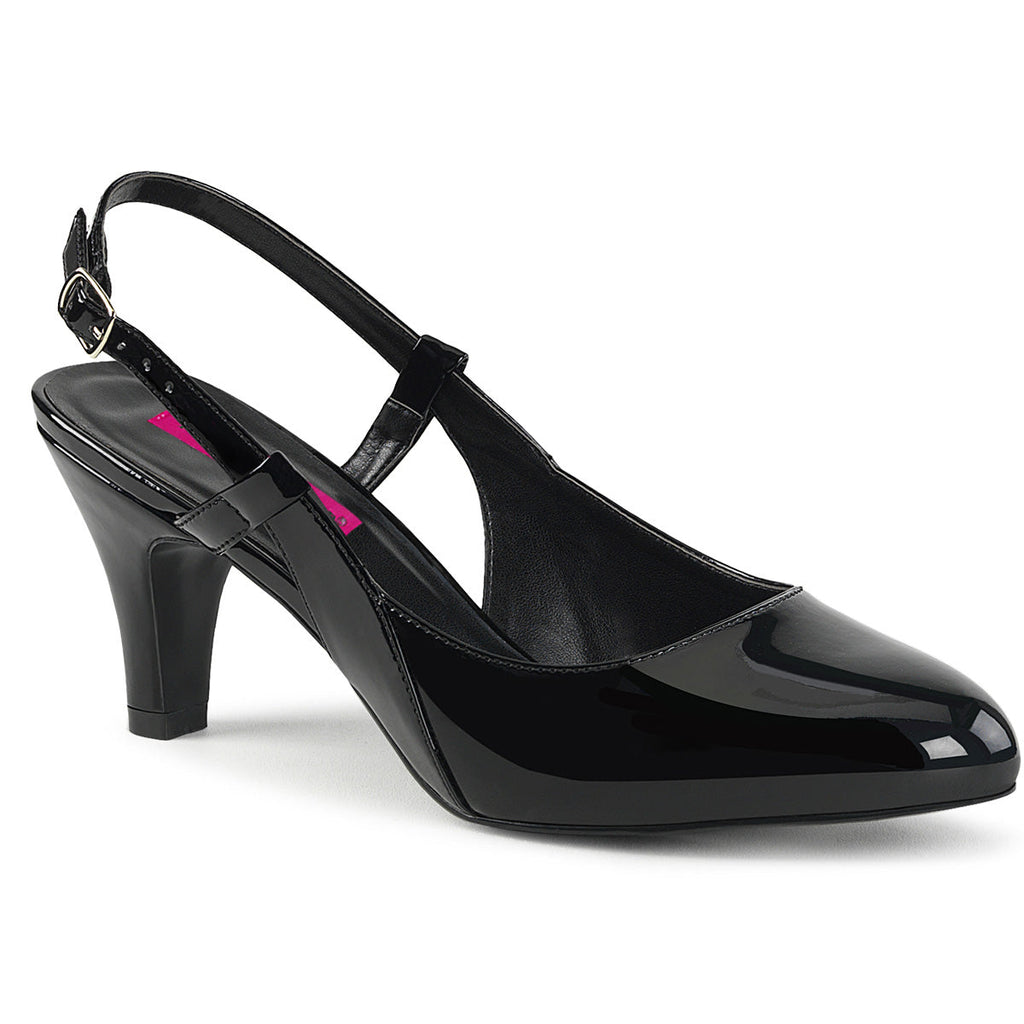 Pleaser Pink Label Womens Pumps DIVINE-418 Blk Pat