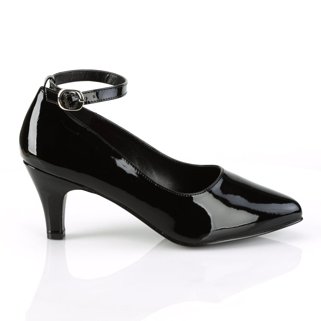 Pleaser Pink Label Womens Pumps DIVINE-431 Blk Pat