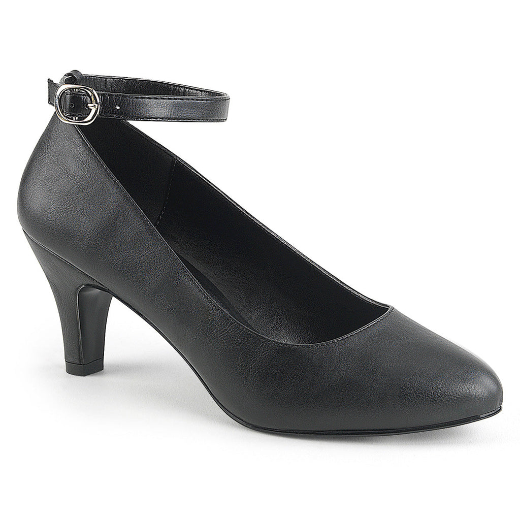 Pleaser Pink Label Womens Pumps DIVINE-431 Blk Faux Leather