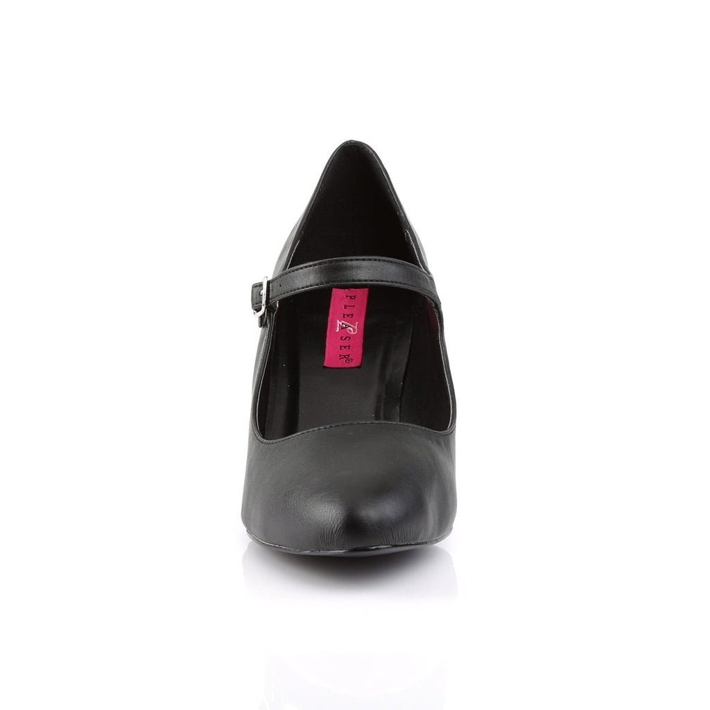 Pleaser Pink Label Womens Pumps DIVINE-440 Blk Faux Leather