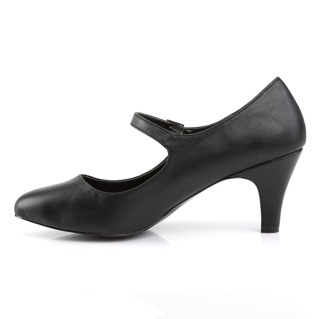 Pleaser Pink Label Womens Pumps DIVINE-440 Blk Faux Leather