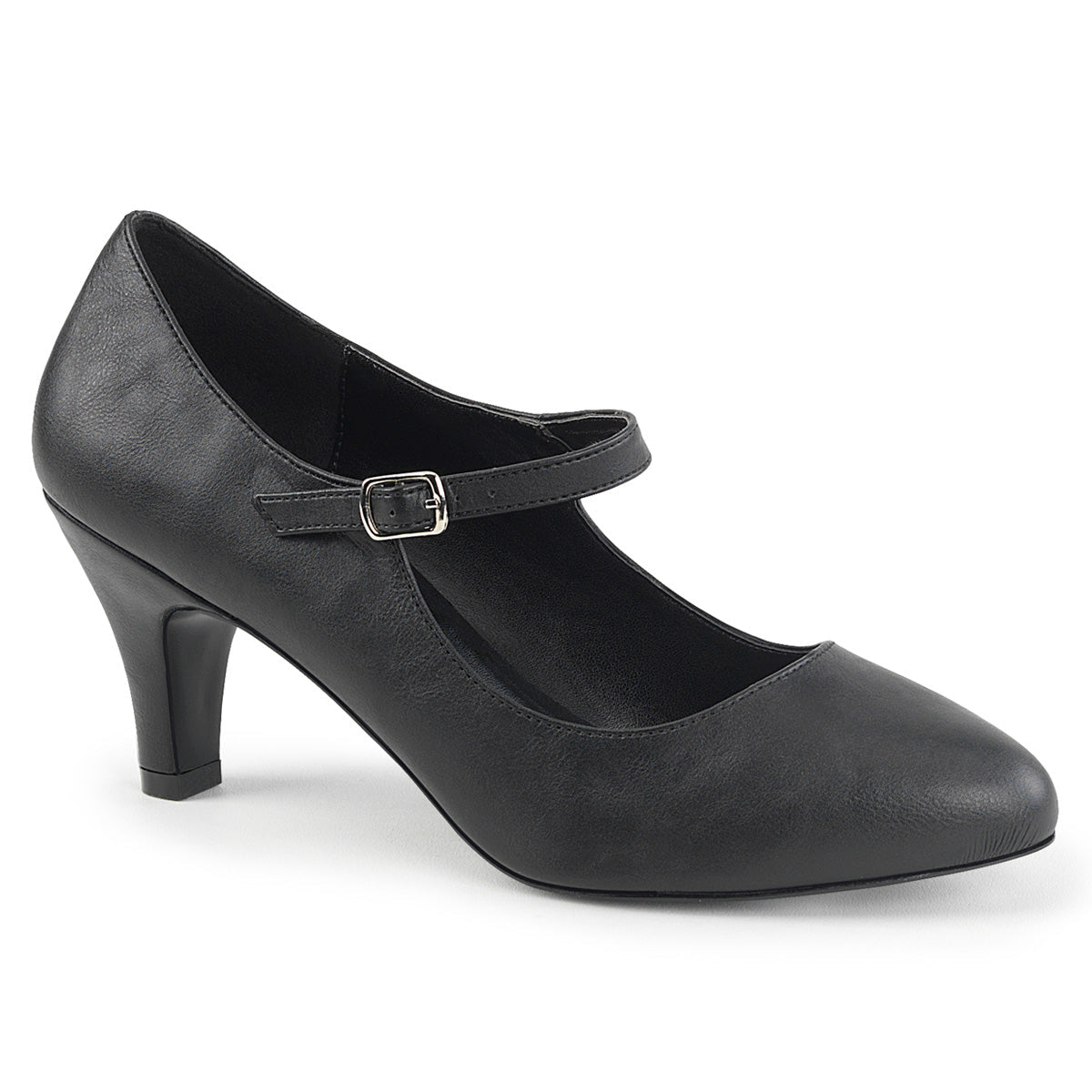 Pleaser Pink Label Womens Pumps DIVINE-440 Blk Faux Leather