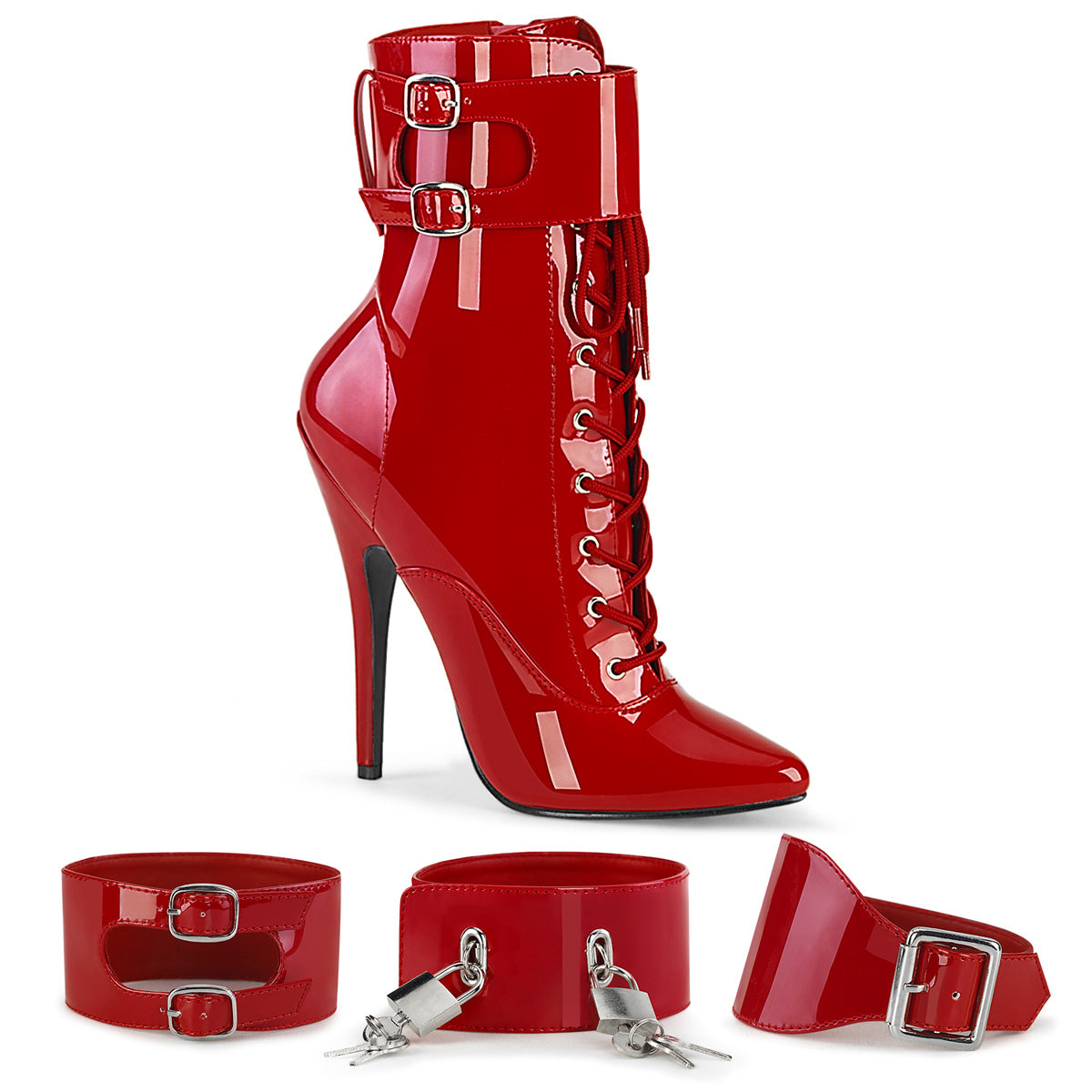 Devious  Ankle Boots DOMINA-1023 Red Pat