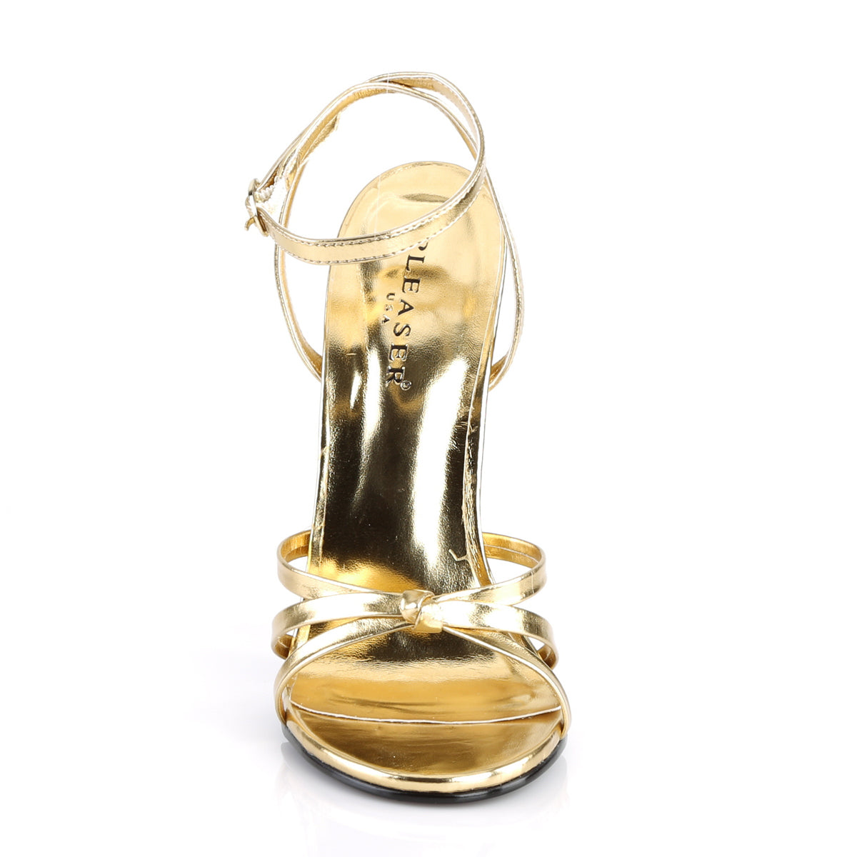 Devious Womens Sandals DOMINA-108 Gold Metallic Pu