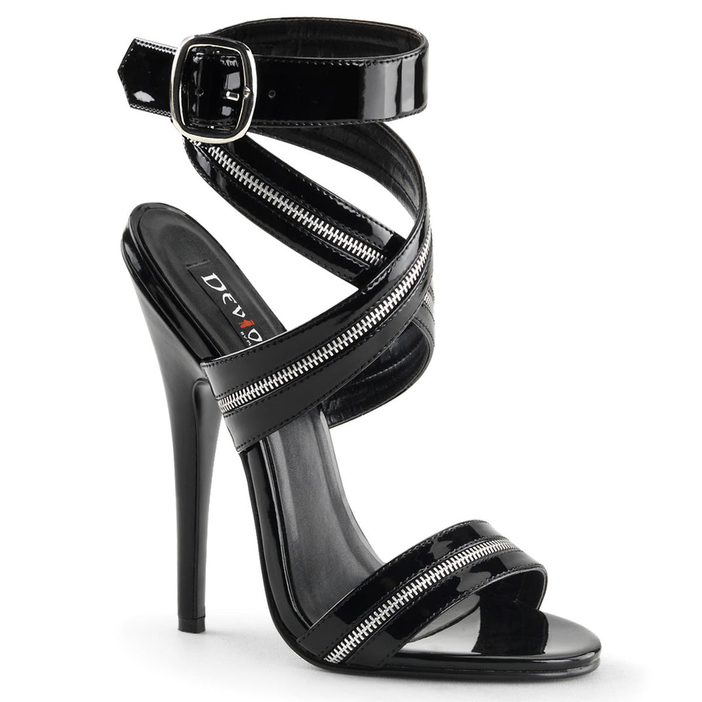 Devious Womens Sandals DOMINA-119 Blk Pat
