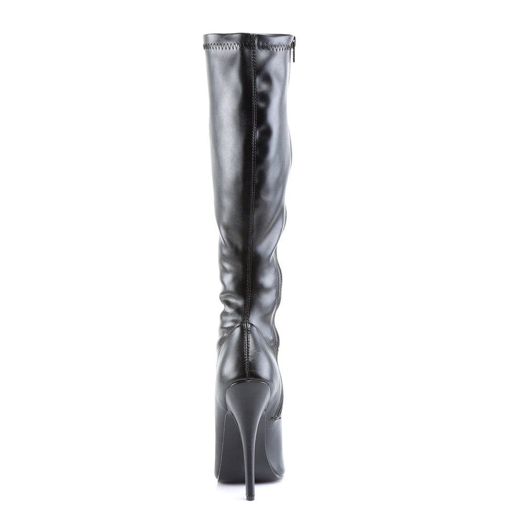 Devious Womens Boots DOMINA-2000 Blk Str Pu