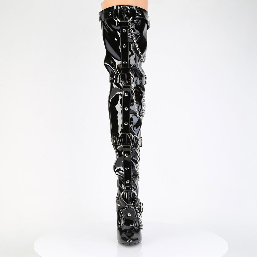 Devious Women's Single Soles DOMINA-3027 Blk Pat