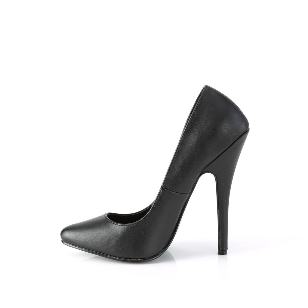 Devious Womens Pumps DOMINA-420 Blk Faux Leather