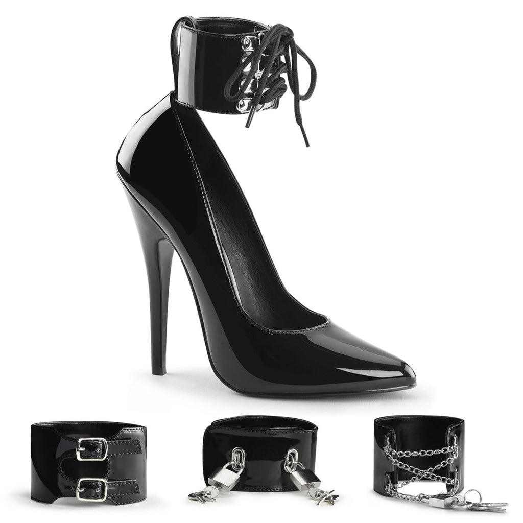 Devious Womens Pumps DOMINA-434 Blk Pat