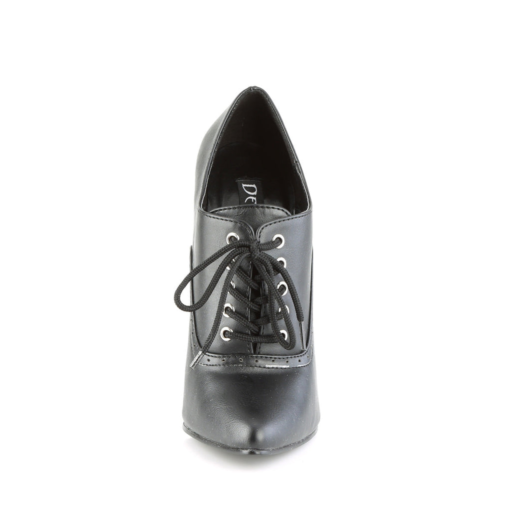 Devious Womens Pumps DOMINA-460 Blk Faux Leather