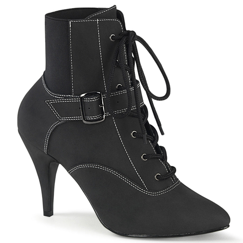 Pleaser Pink Label Womens Pumps DREAM-1022 Black Faux Nubuck Leather