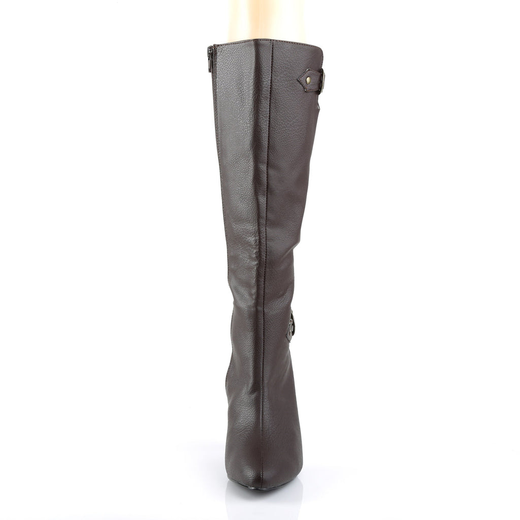 Pleaser Pink Label Womens Boots DREAM-2030 Brown Faux Leather