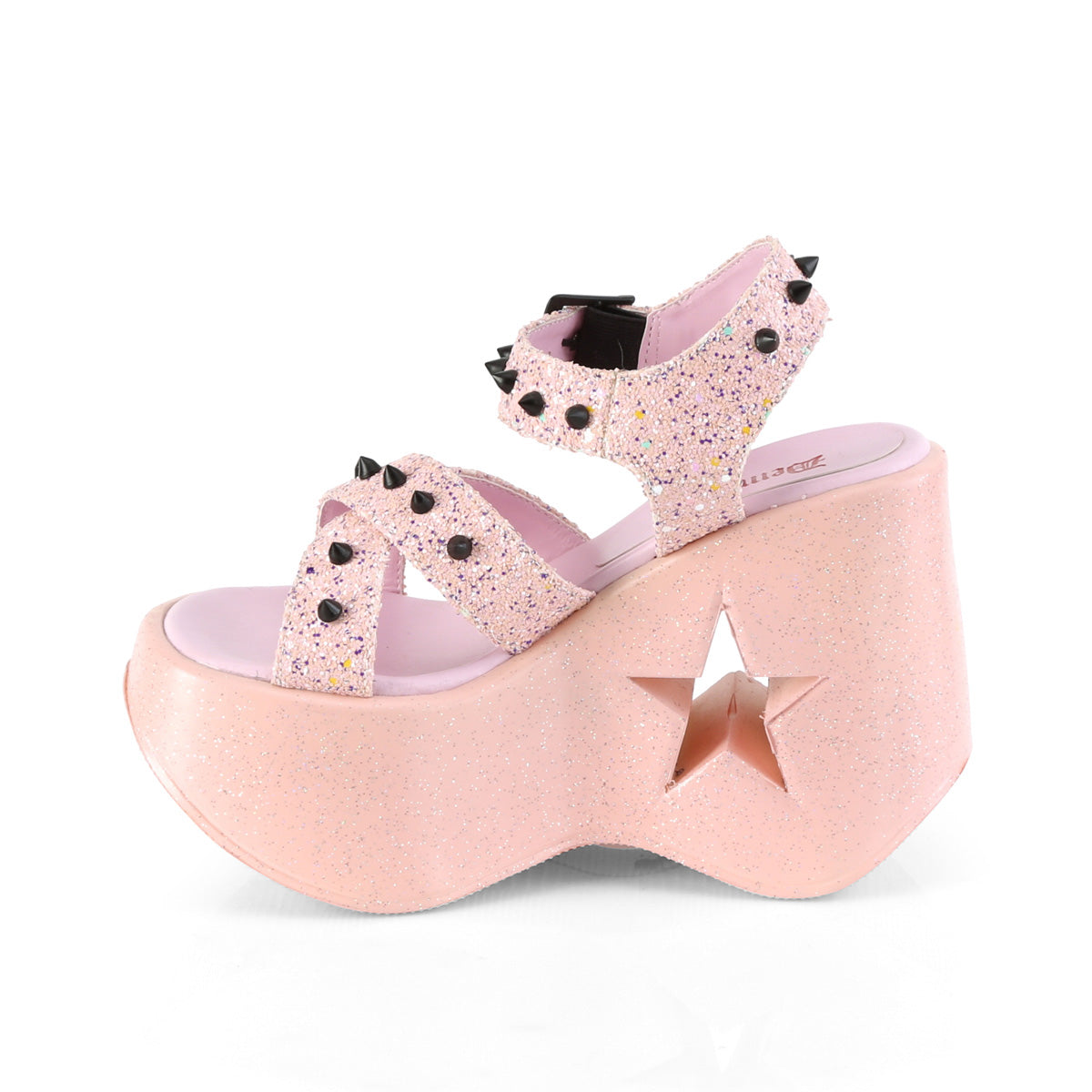 DemoniaCult Women's Sandals DYNAMITE-02 Baby Pink Glitter