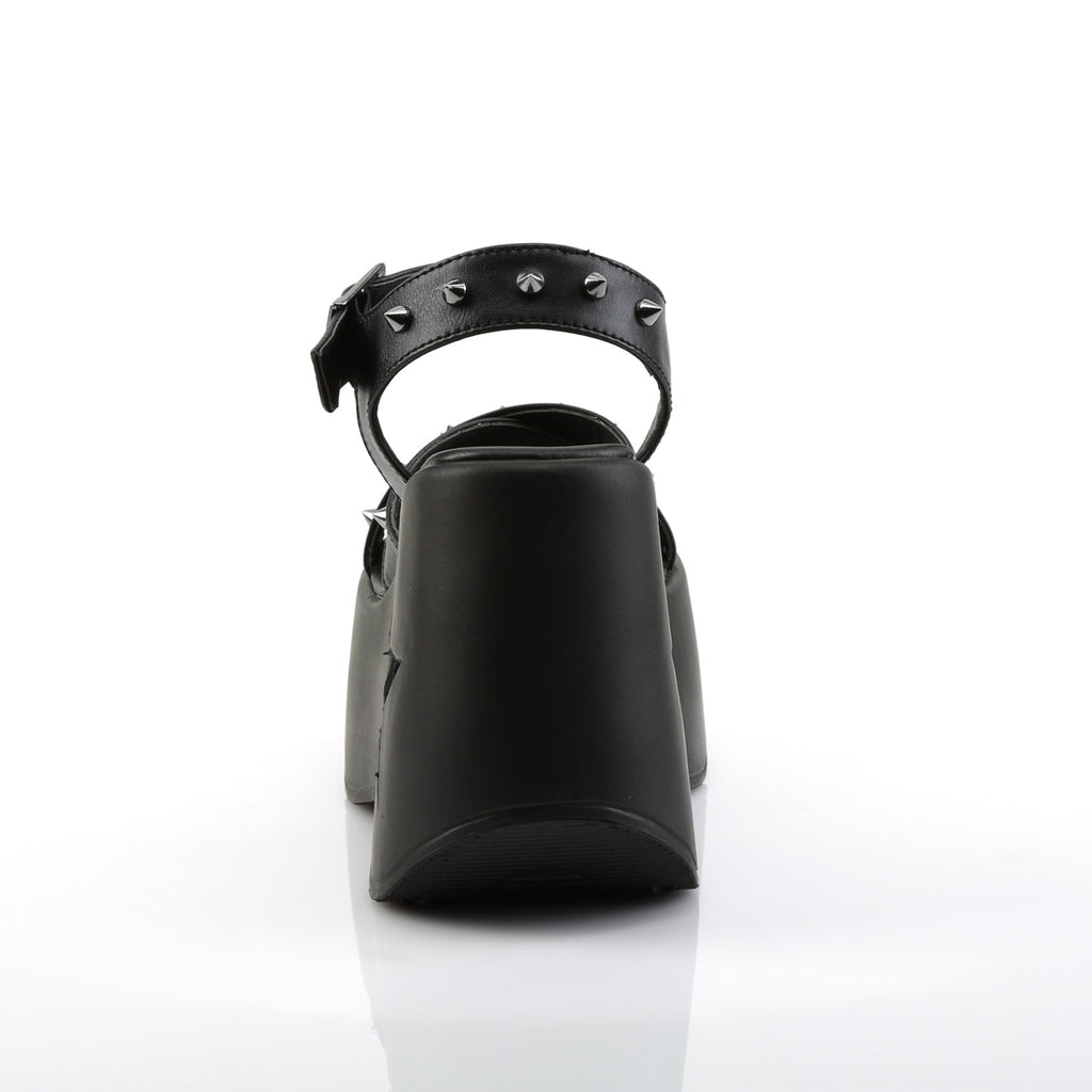 DemoniaCult Womens Sandals DYNAMITE-02 Blk Vegan Leather