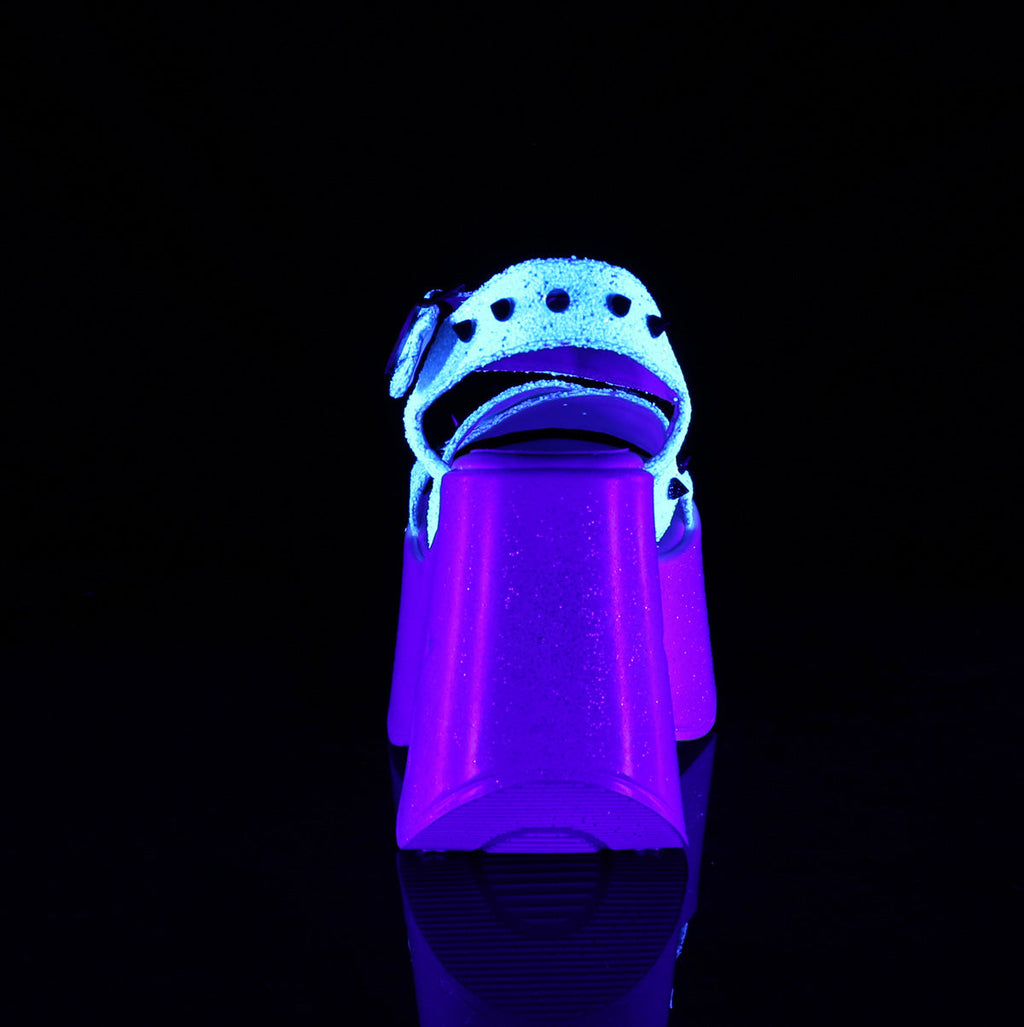 DemoniaCult Womens Sandals DYNAMITE-02 Wht Multi Glitter