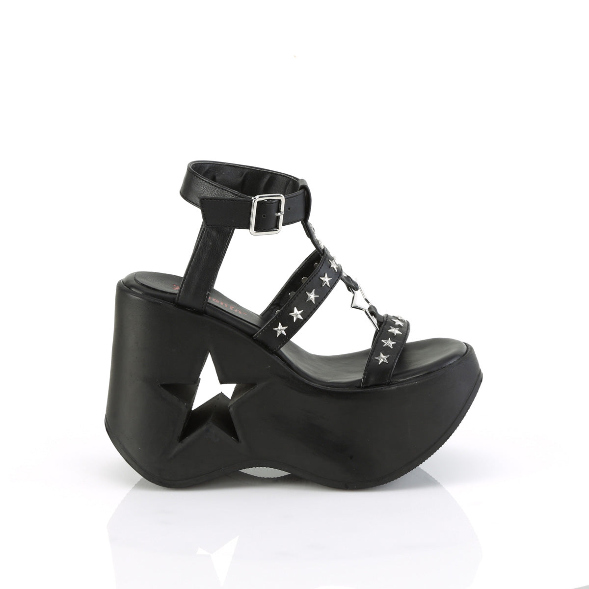 DemoniaCult Women's Sandals DYNAMITE-12 Blk Vegan Leather