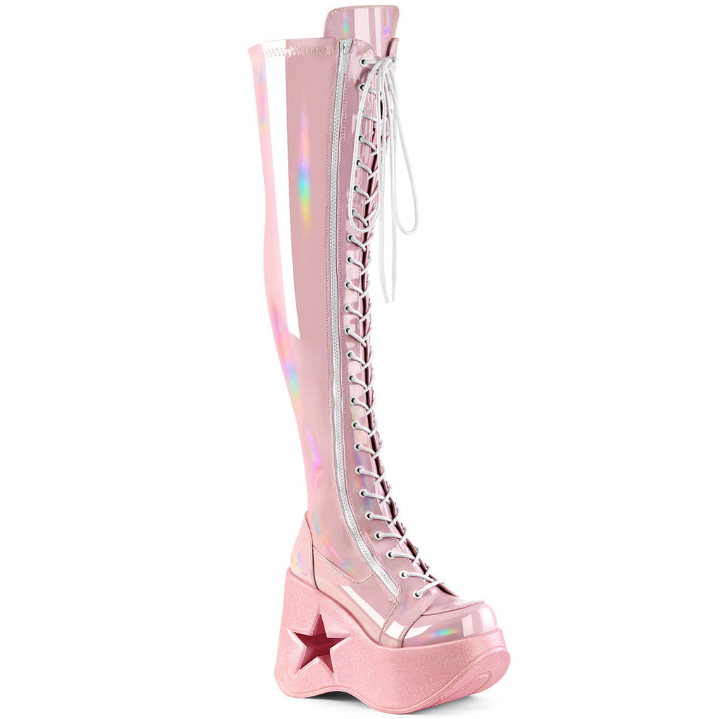DemoniaCult  Boots DYNAMITE-300 B. Pink Stretch Holo