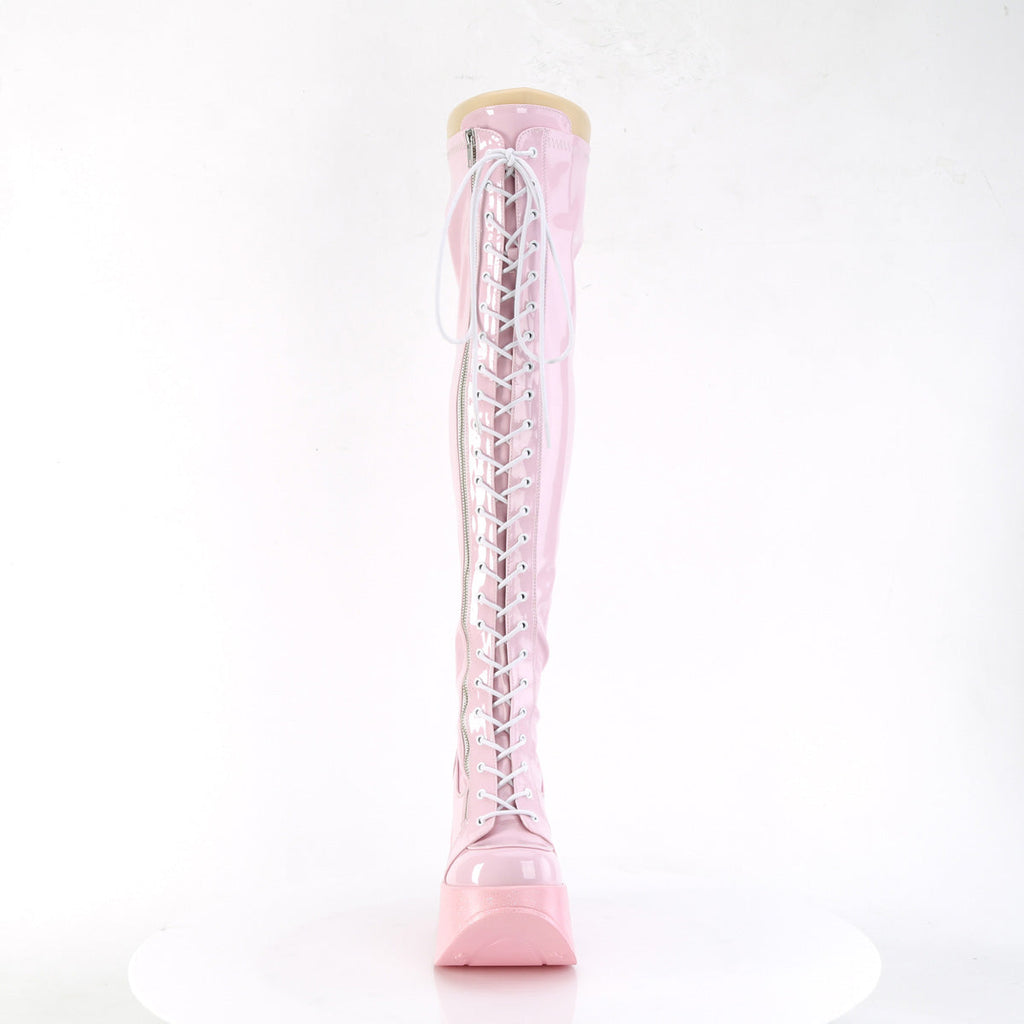 DemoniaCult  Boots DYNAMITE-300 B. Pink Stretch Holo