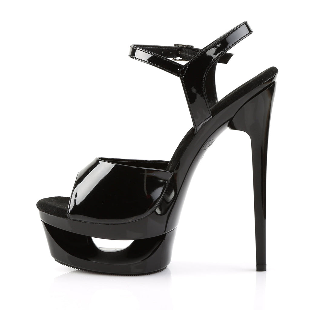 Pleaser Womens Sandals ECLIPSE-609 Blk Pat/Blk