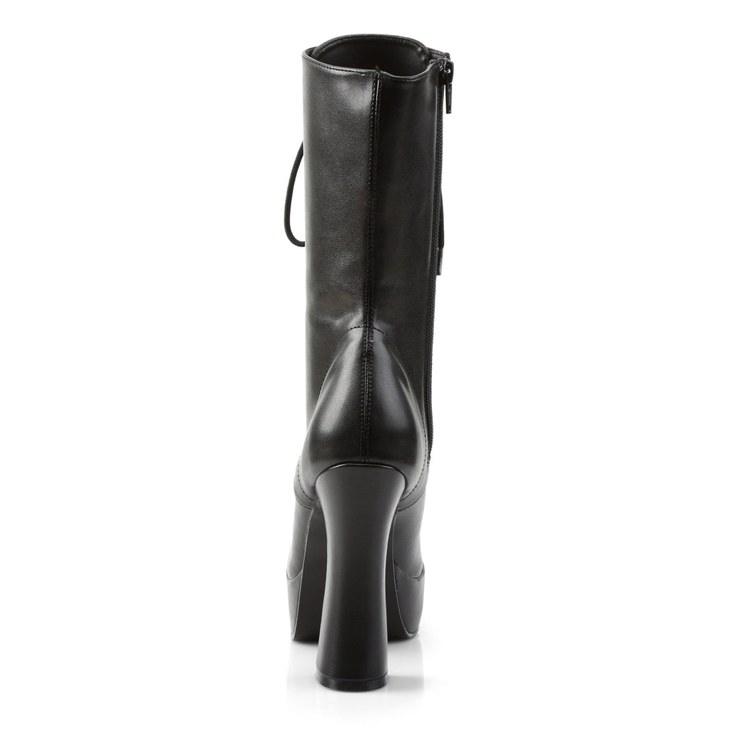 Pleaser Womens Ankle Boots ELECTRA-1020 Blk Faux Leather/Blk Matte