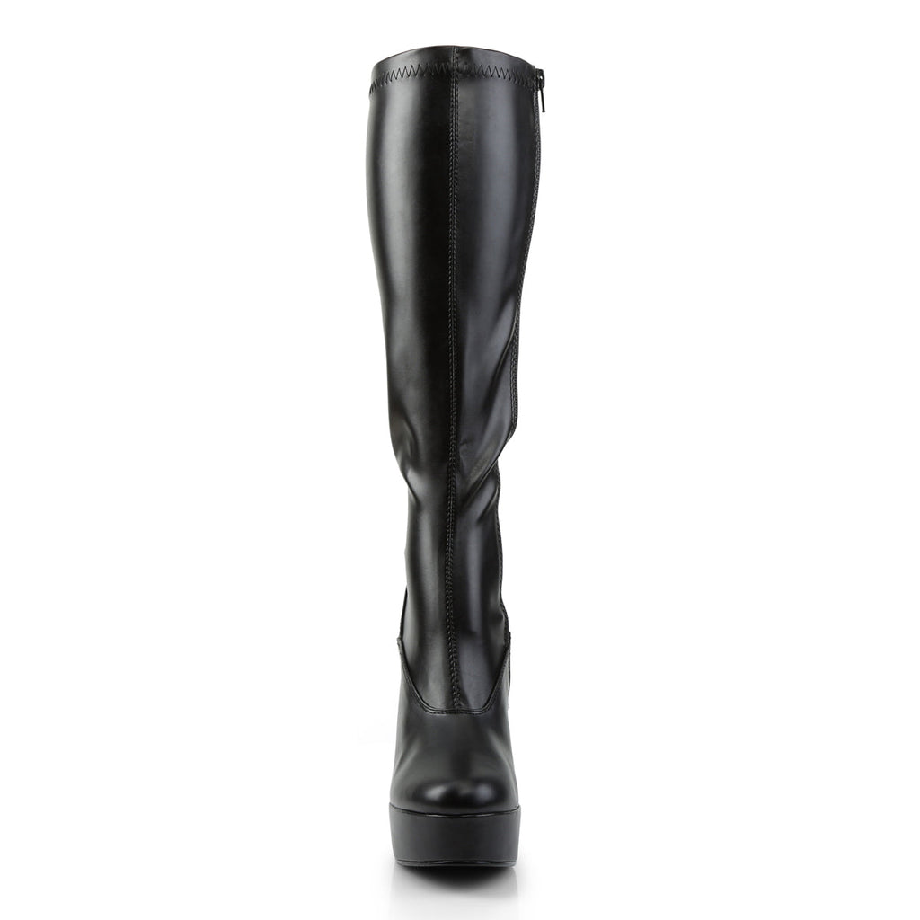 Pleaser Womens Boots ELECTRA-2000Z Blk Str Faux Leather