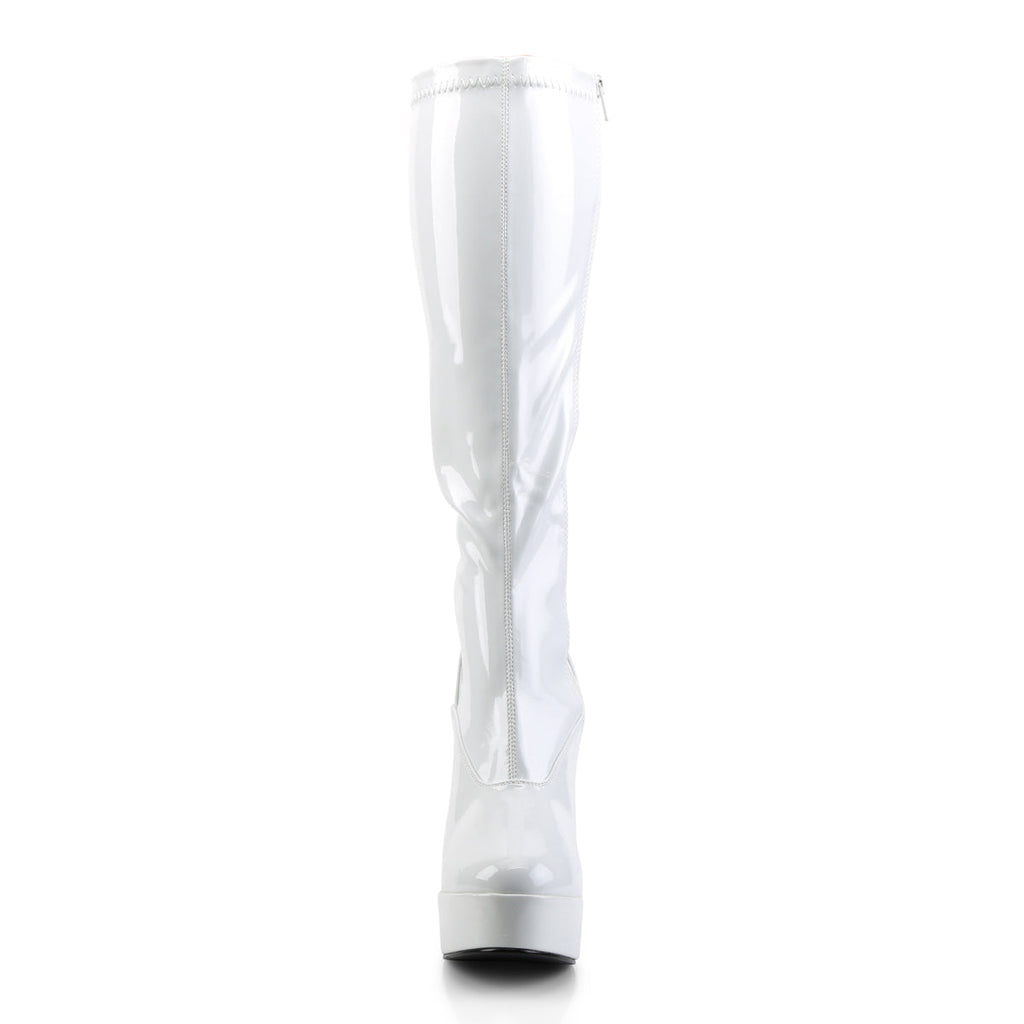Pleaser Womens Boots ELECTRA-2000Z Wht Str Pat