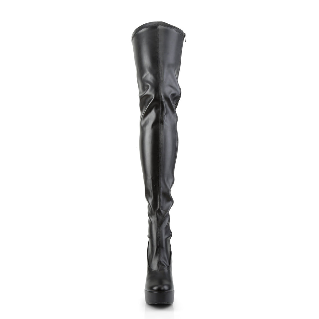 Pleaser Womens Boots ELECTRA-3000Z Blk Str Faux Leather