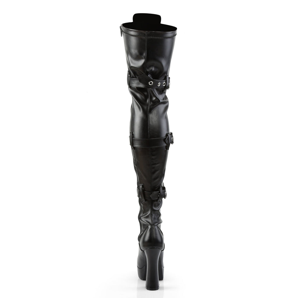 Pleaser Womens Boots ELECTRA-3028 Blk Str Faux Leather
