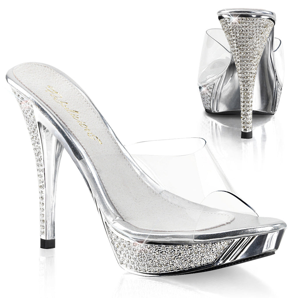 Fabulicious Womens Sandals ELEGANT-401 Clr/Slv Chrome