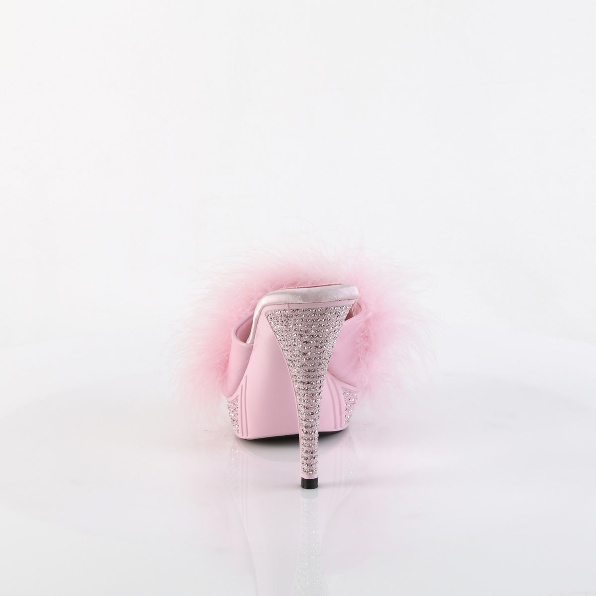 Fabulicious   ELEGANT-401F B. Pink Marabou-Faux Leather/B. Pink