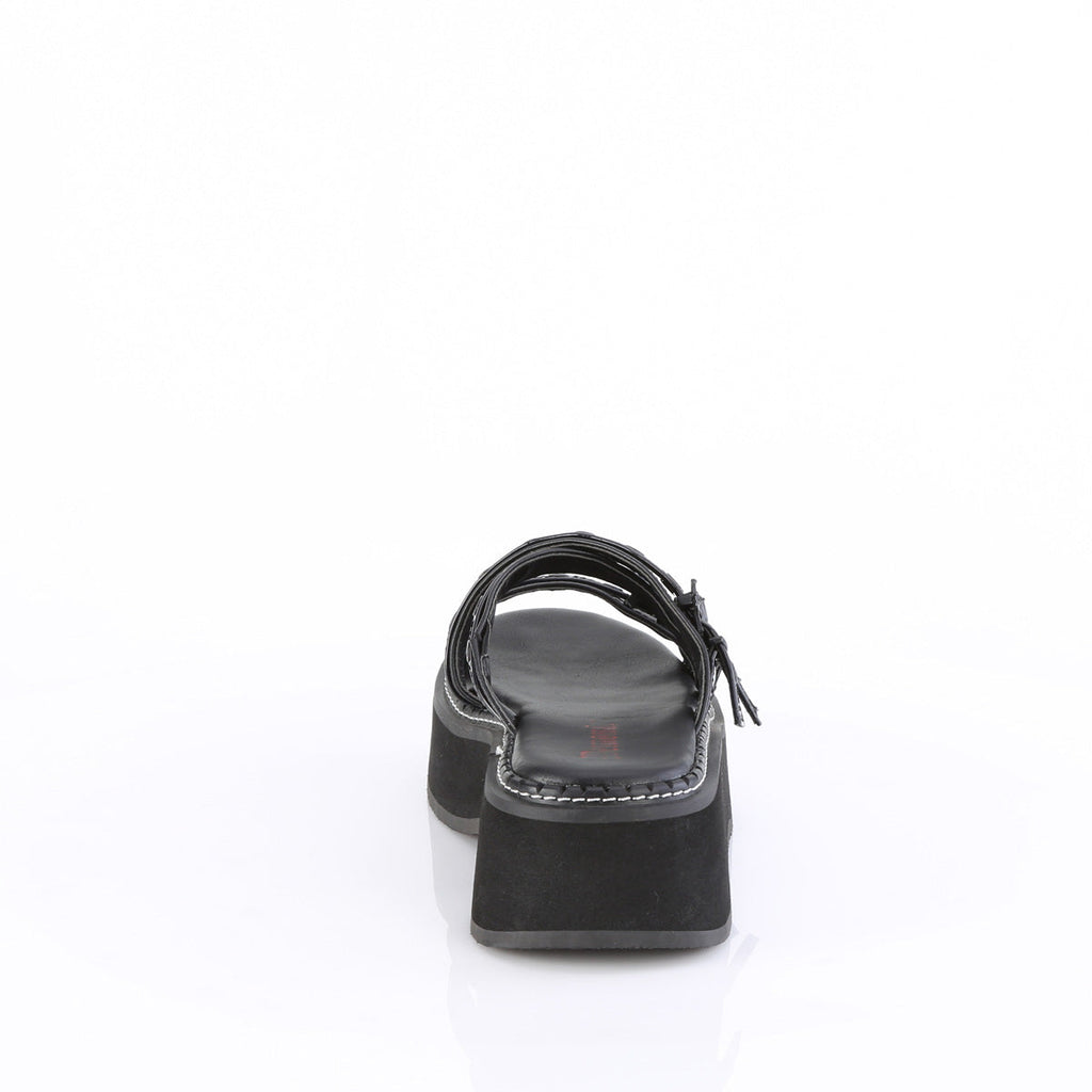 DemoniaCult   EMILY-07 Blk Vegan Leather-Holo Pat