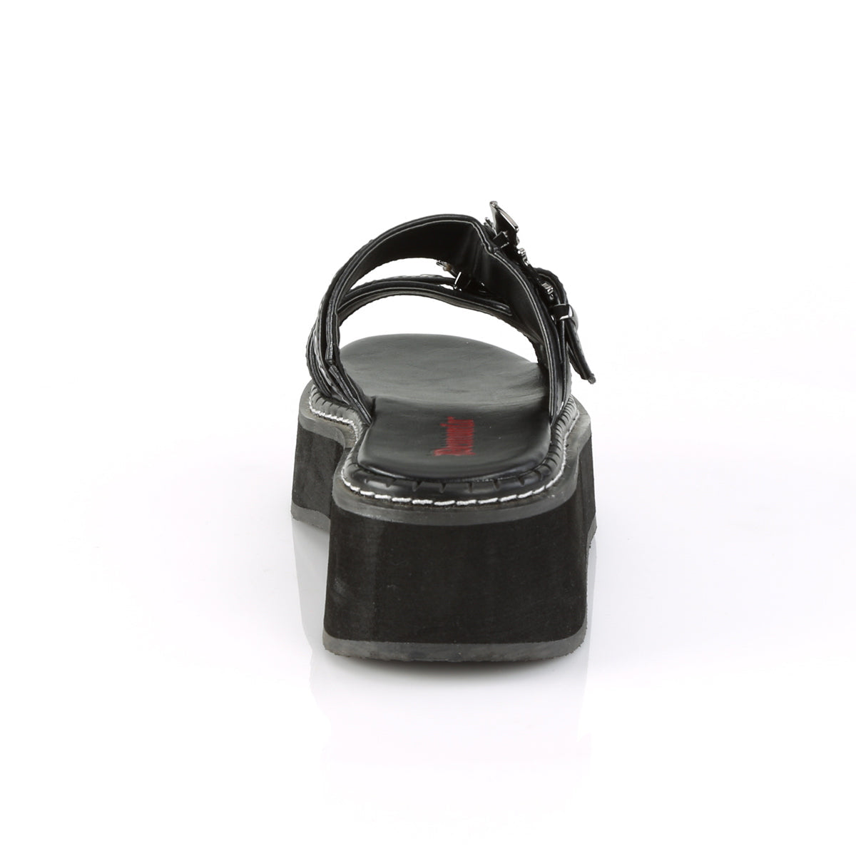 DemoniaCult Womens Sandals EMILY-100 Blk Vegan Leather