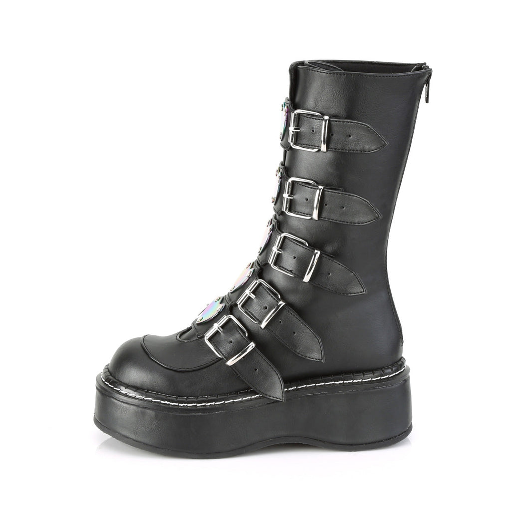 DemoniaCult Womens Boots EMILY-330 Blk Vegan Leather
