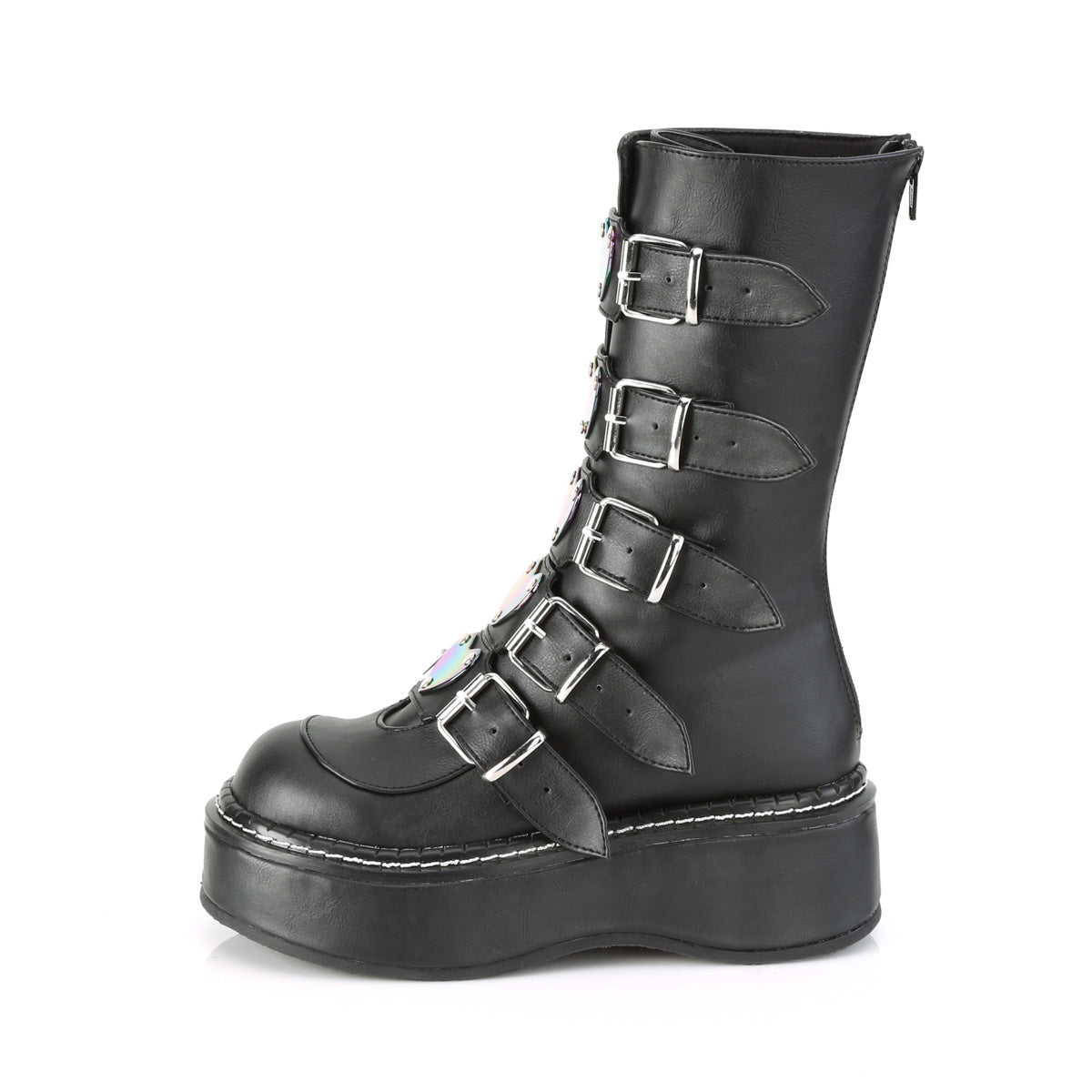 DemoniaCult Womens Boots EMILY-330 Blk Vegan Leather