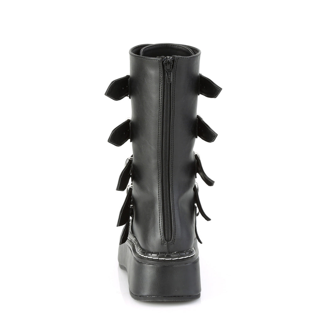 DemoniaCult Womens Boots EMILY-330 Blk Vegan Leather