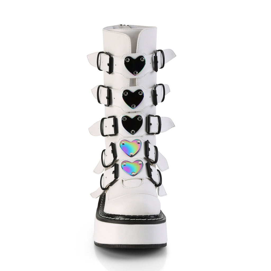 DemoniaCult Womens Boots EMILY-330 Wht Vegan Leather