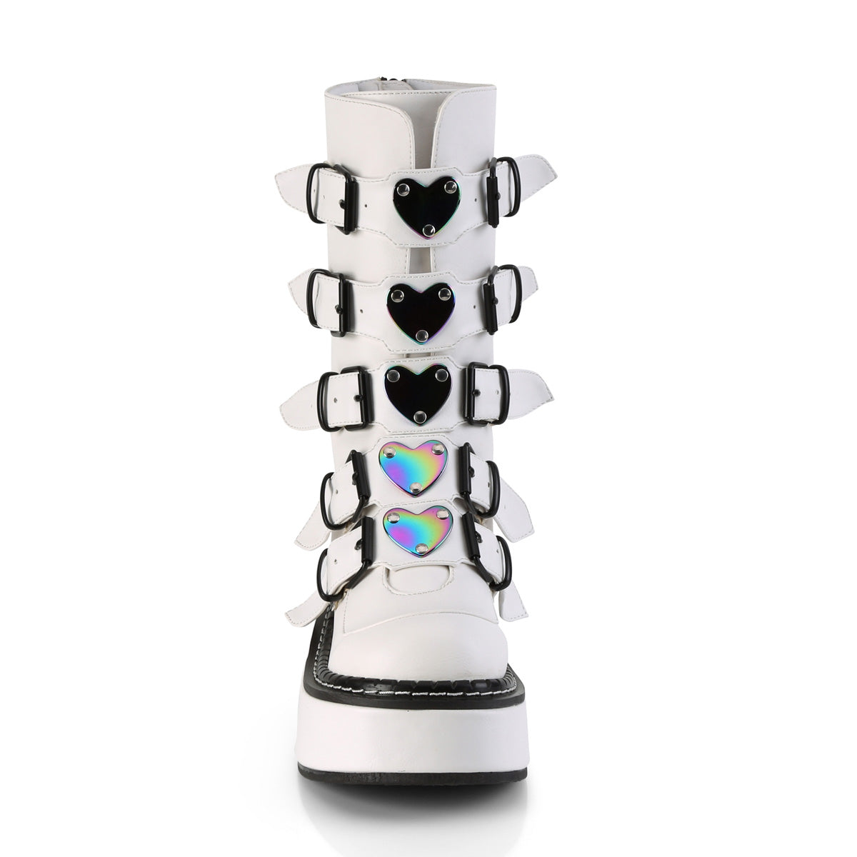 DemoniaCult Womens Boots EMILY-330 Wht Vegan Leather