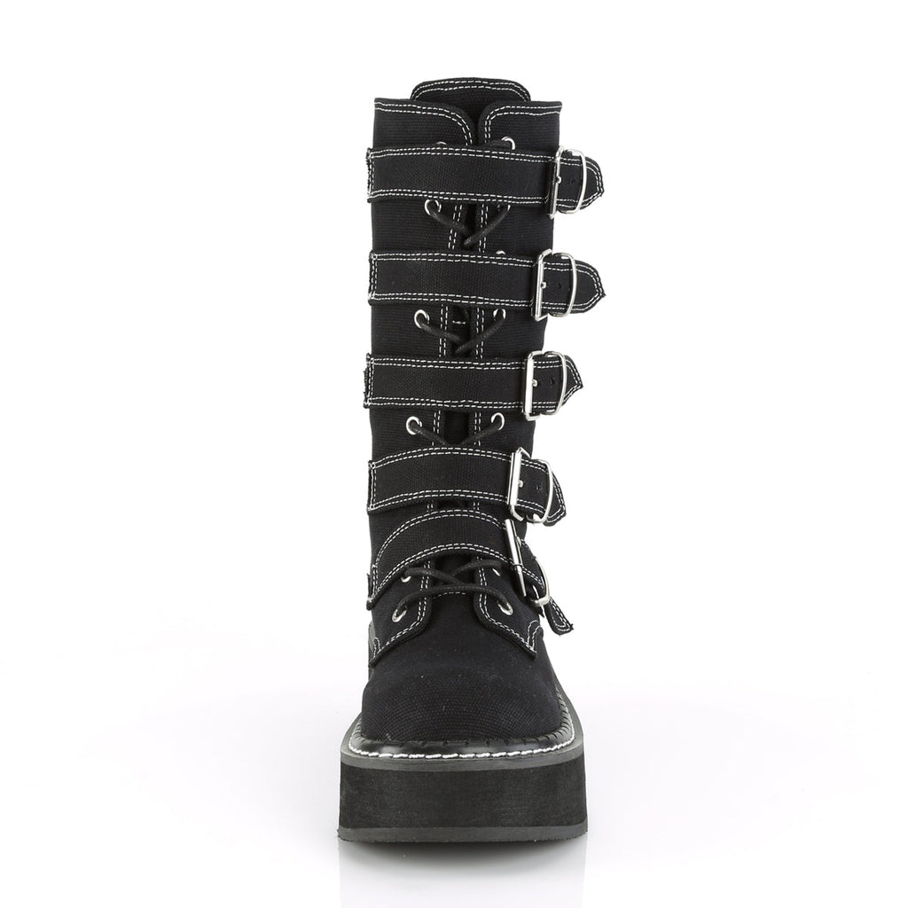 DemoniaCult Womens Boots EMILY-341 Blk Canvas