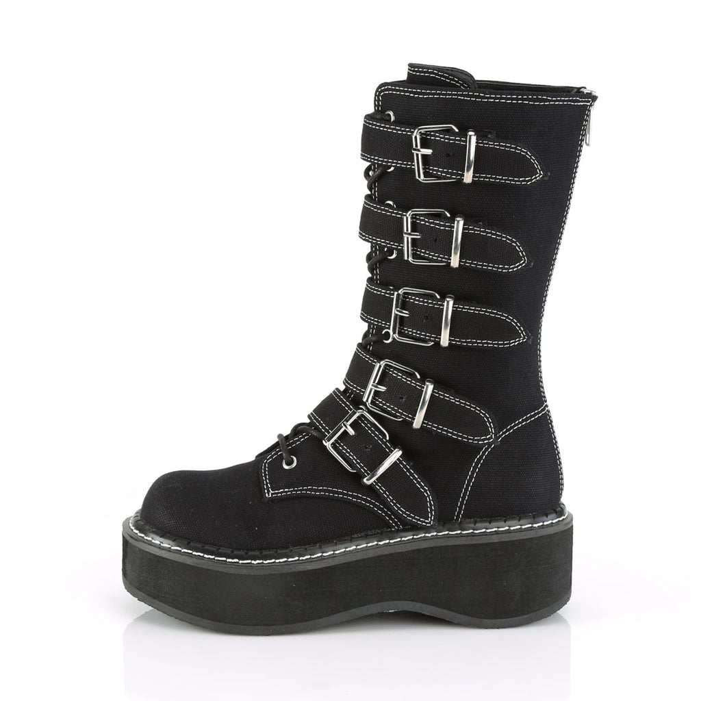 DemoniaCult Womens Boots EMILY-341 Blk Canvas