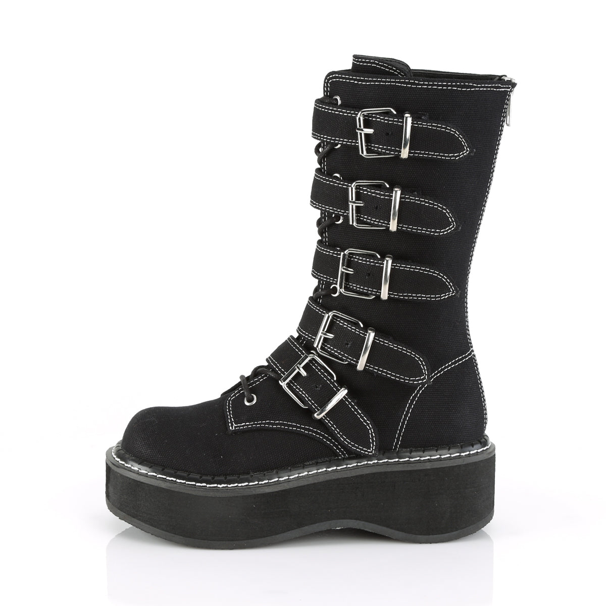DemoniaCult Womens Boots EMILY-341 Blk Canvas
