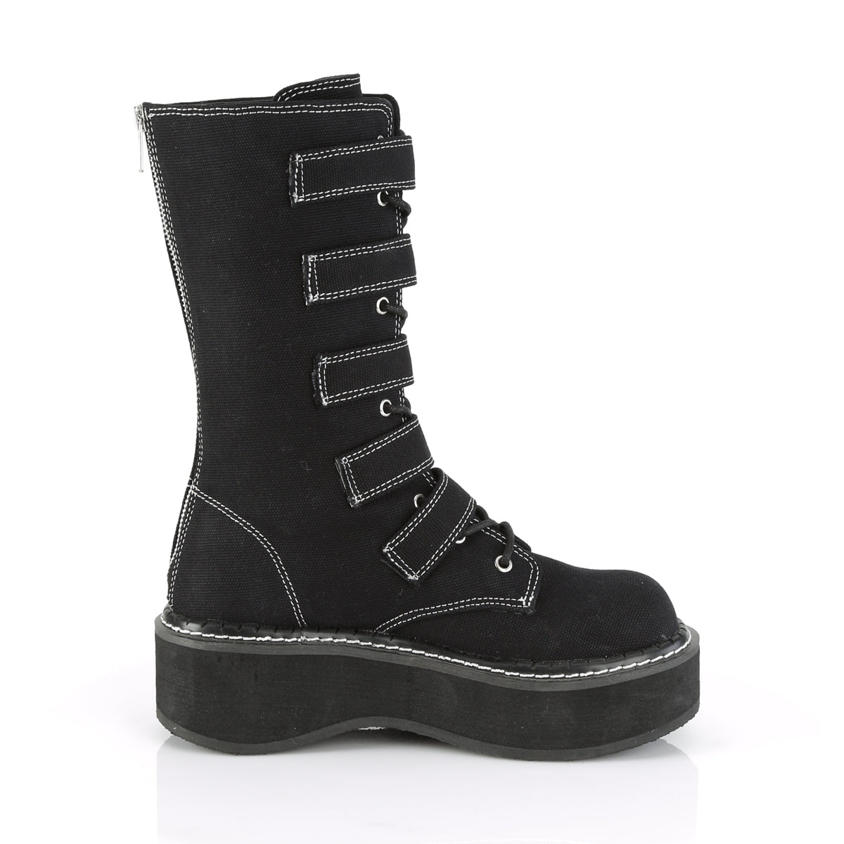 DemoniaCult Womens Boots EMILY-341 Blk Canvas