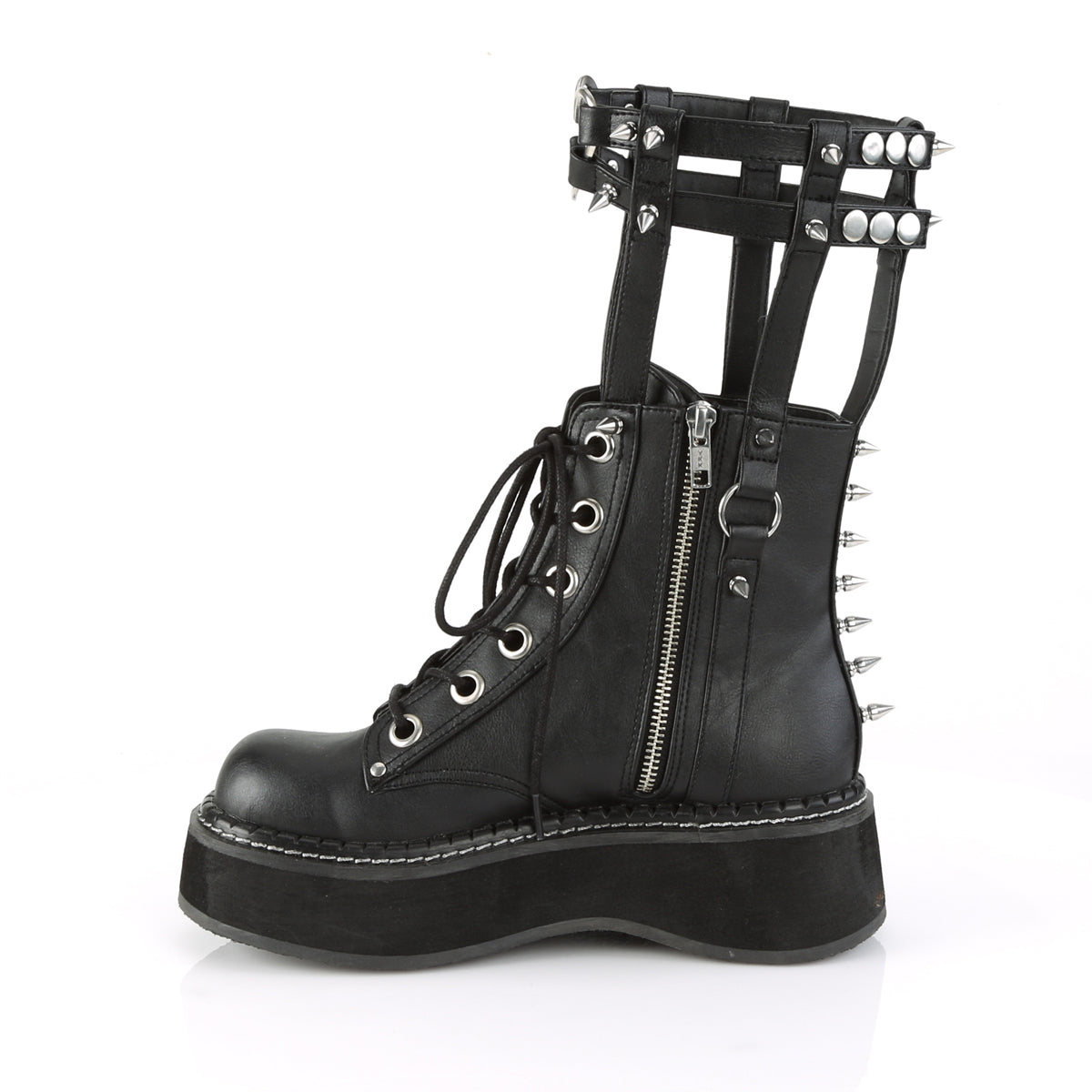 DemoniaCult Womens Boots EMILY-357 Blk Vegan Leather